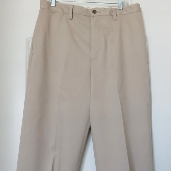 Men's Eddie Bauer Tan Classic Fit Wrinkle Resistant Pants - 34